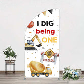 Aperturee Aperturee I Dig Being One Construction Birthday Half Moon Arch Backdrop