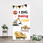 Aperturee Aperturee I Dig Being One Construction Birthday Rectangle Backdrop