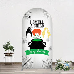 Aperturee - Aperturee I Smell a Child Halloween Baby Shower Arch Backdrop Hocus Pocus Inspired Witch Sisters A Baby is Brewing Decor
