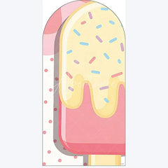 Aperturee - Aperturee Ice Cream Dessert Birthday Backdrop Sweet Candy Themed Arch Decor Fun Party Photo Booth for Girls