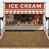 Aperturee - Aperturee Ice Cream Dessert Shop Brown Rug Combo Set Backdrop