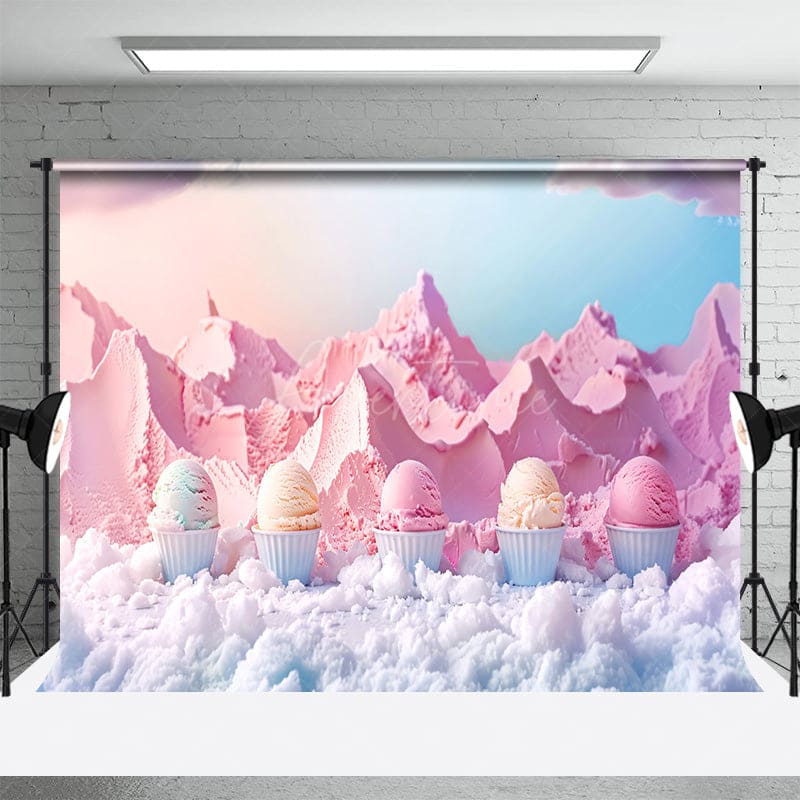Aperturee - Aperturee Ice Cream Fairy Tale World Summer Cake Smash Backdrop