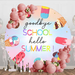 Aperturee Aperturee Ice Cream Goodbye School Hello Summer Round Backdrop
