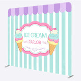 Aperturee - Aperturee Ice Cream Parlor Sweet Shop Square Tension Backdrop