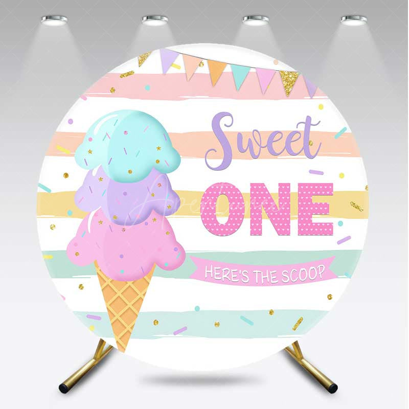 Aperturee Aperturee Ice Cream Scoop First Girls Birthday Round Cover