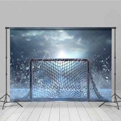 Aperturee - Aperturee Ice Hockey Goal Net Sports Photography Backdrop Winter Frozen Rink Puck Dust Competition Background