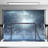 Aperturee - Aperturee Ice Hockey Goal Net Sports Photography Backdrop Winter Frozen Rink Puck Dust Competition Background
