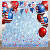 Aperturee - Aperturee Independence Day Balloons Bokeh Pillow Case Backdrop