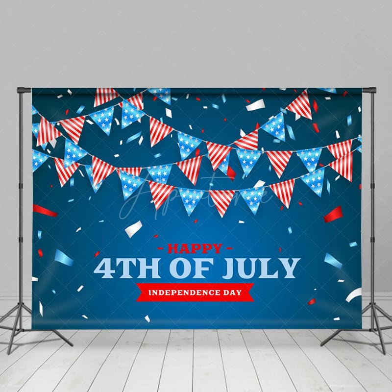 Aperturee - Aperturee Independence Day July 4th Flags Holiday Backdrop
