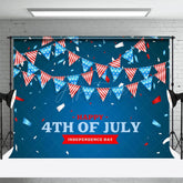 Aperturee - Aperturee Independence Day July 4th Flags Holiday Backdrop