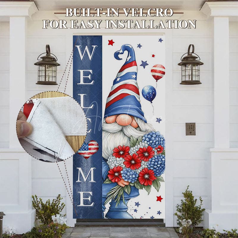 Aperturee - Aperturee Independence Day Vibe Gnome Welcome Home Door Cover