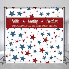 Aperturee - Aperturee Independence Week Custom Name Family Reunion Backdrop