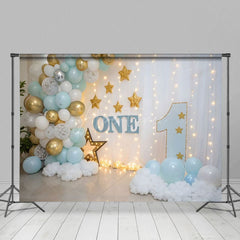 Aperturee - Aperturee Indoor Balloon Lights Birthday Cake Smash Backdrop