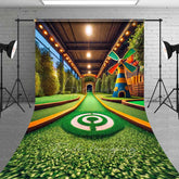 Aperturee Aperturee Indoor Mini Golf Course Sweep Photography Backdrop with Floor Fun Sports Scenery with Windmill Kids Party Photo Prop