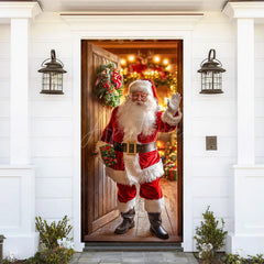 Aperturee - Aperturee Indoor Room Santa Claus Merry Christmas Door Cover