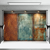 Aperturee - Aperturee Industrial Grunge Rusty Distressed Metal Photography Backdrop Vintage Textured Wall Panel Design for Studio