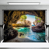 Aperturee - Aperturee Island Beach Cave Summer Vibe Photography Backdrop
