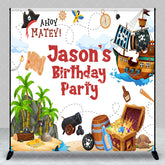 Aperturee - Aperturee Island Pirate Custom Name Birthday Party Backdrop