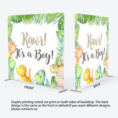 Aperturee - Aperturee Its A Baby Dinosaur Fabric Backdrop Cover for Baby Shower