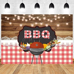 Aperturee - Aperturee It’s a Baby Q Summer Barbecue Baby Shower Backdrop Red Plaid with a Rustic Vibe Fun Outdoor Party Decoration
