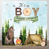 Aperturee - Aperturee Its A Boy Bear Fabric Backdrop Cover for Baby Shower