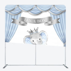 Aperturee - Aperturee Its A Boy Elephant Fabric Backdrop Cover for Baby Shower