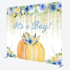Aperturee - Aperturee Its A Boy Flowers Fabric Backdrop Cover for Baby Shower