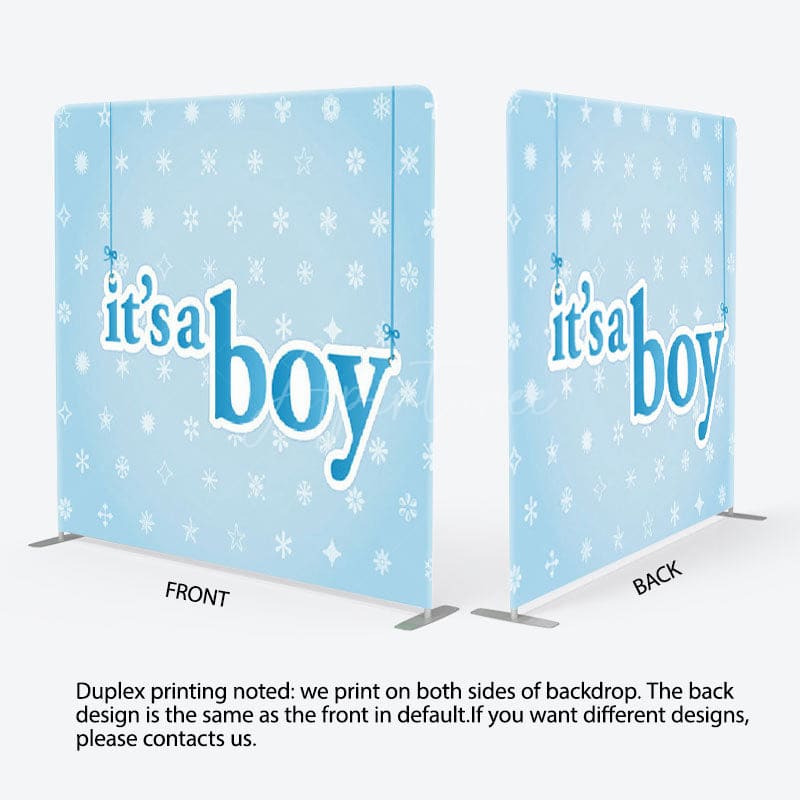 Aperturee - Aperturee Its A Boy Stars Pattern Blue Baby Shower Backdrop