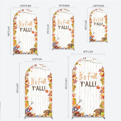 Aperturee - Aperturee It’s Fall Y’all Arch Backdrop for Autumn Party Football and Beer Tailgate Rustic Thanksgiving Decor