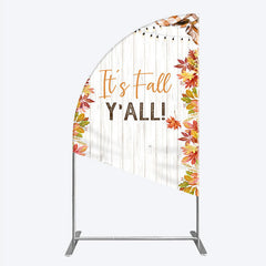Aperturee - Aperturee It’s Fall Y’all Half Moon Arch Backdrop for Autumn Party Football and Beer Tailgate Rustic Thanksgiving Decor