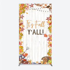 Aperturee - Aperturee It’s Fall Y’all Rectangle Backdrop for Autumn Party Football and Beer Tailgate Rustic Thanksgiving Decor