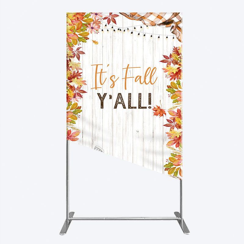 Aperturee - Aperturee It’s Fall Y’all Rectangle Backdrop for Autumn Party Football and Beer Tailgate Rustic Thanksgiving Decor
