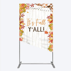 Aperturee - Aperturee It’s Fall Y’all Rectangle Backdrop for Autumn Party Football and Beer Tailgate Rustic Thanksgiving Decor
