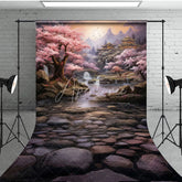 Aperturee - Aperturee Japanese Spring Sakura Garden Natural Photo Backdrop