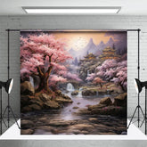 Aperturee - Aperturee Japanese Spring Sakura Garden Natural Scene Backdrop