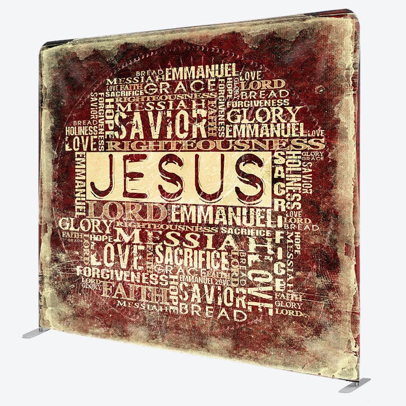 Aperturee - Aperturee Jesus Christ Religious Word Tension Fabric Backdrop