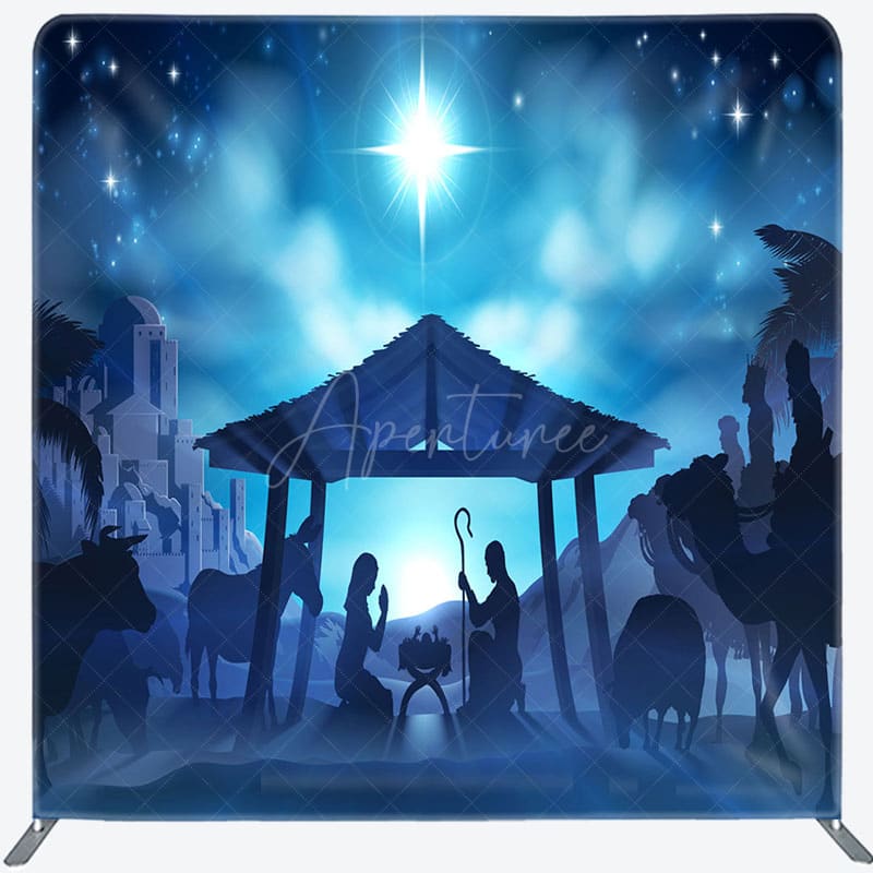 Aperturee - Aperturee Jesus Moon Night Bokeh Christmas Pillow Case Backdrop