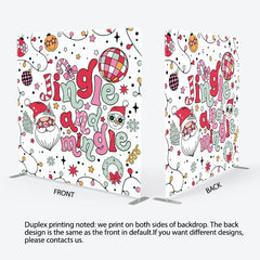 Aperturee - Aperturee Jingle Mingle Merry Christmas Tension Fabric Backdrop
