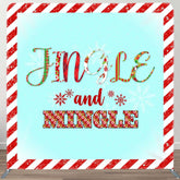 Aperturee - Aperturee Jingle Mingle Snow Red White Pillow Case Backdrop