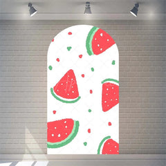 Aperturee - Aperturee Juicy Watermelon Slice Arch Backdrop Fun Cartoon Fruit Design Colorful Party Photo Booth Decor
