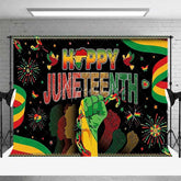 Aperturee - Aperturee Juneteenth Freedom Day Backdrop Breaking Chains and Raised Fist Background African American Independence Decor