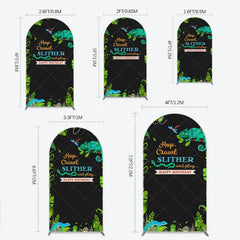 Aperturee - Aperturee Jungle Animals Happy Birthday Arch Backdrop Kit Tropical Reptile Safari Party Decor for Kids