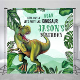 Aperturee Aperturee Jungle Monstera Dinosaur Custom Birthday Backdrop