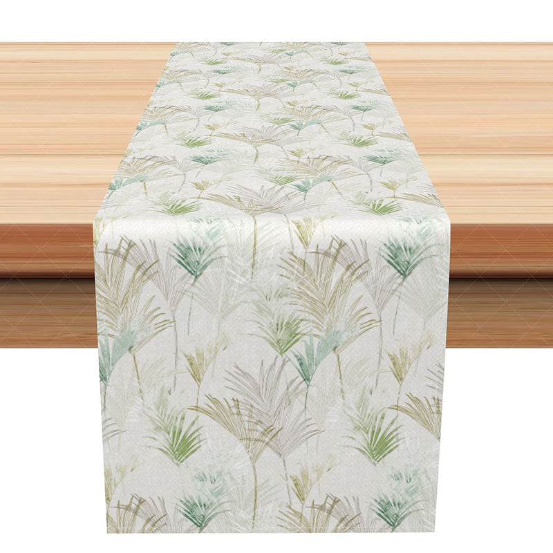 Aperturee - Aperturee Jungle Palm Tree Leaves Table Runner Tropical Greenery for a Summer Vibe Safari or a Hawaiian Party Decor