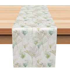 Aperturee - Aperturee Jungle Palm Tree Leaves Table Runner Tropical Greenery for a Summer Vibe Safari or a Hawaiian Party Decor