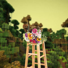 Aperturee - Aperturee Jungle Village Green World Photography Backdrop