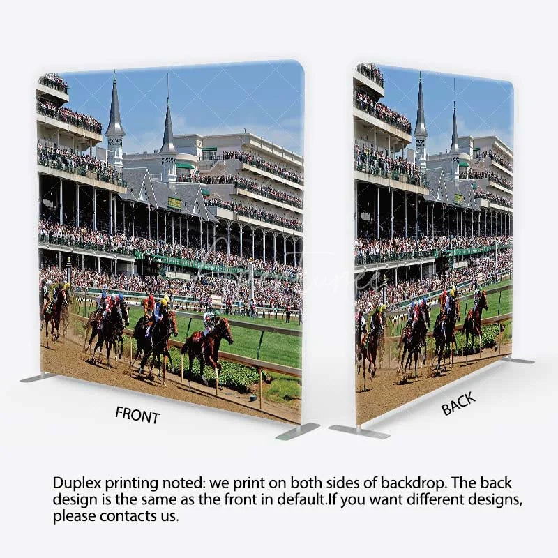 Aperturee - Aperturee Kentucky Derby Horse Racing Tension Fabric Backdrop Churchill Downs Style Racetrack Party Decorations