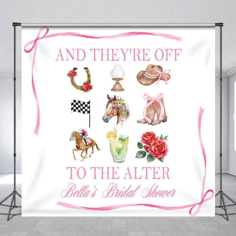 Aperturee - Aperturee Kentucky Derby Romantic Custom Bridal Shower Backdrop