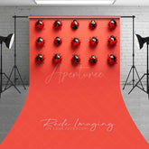 Aperturee Aperturee Ladybug Pattern Sweep Photography Backdrop with Floor Modern Red and Black Insect Art Whimsical Nature Studio Photo Prop