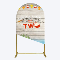 Aperturee - Aperturee Lake O Fish Ally Wooden 2nd Birthday Arch Backdrop